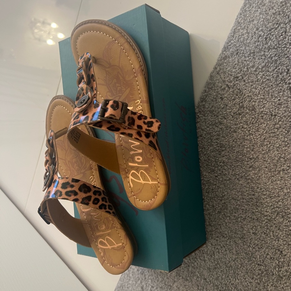 Malibu Tan and Black Leopard Sandals